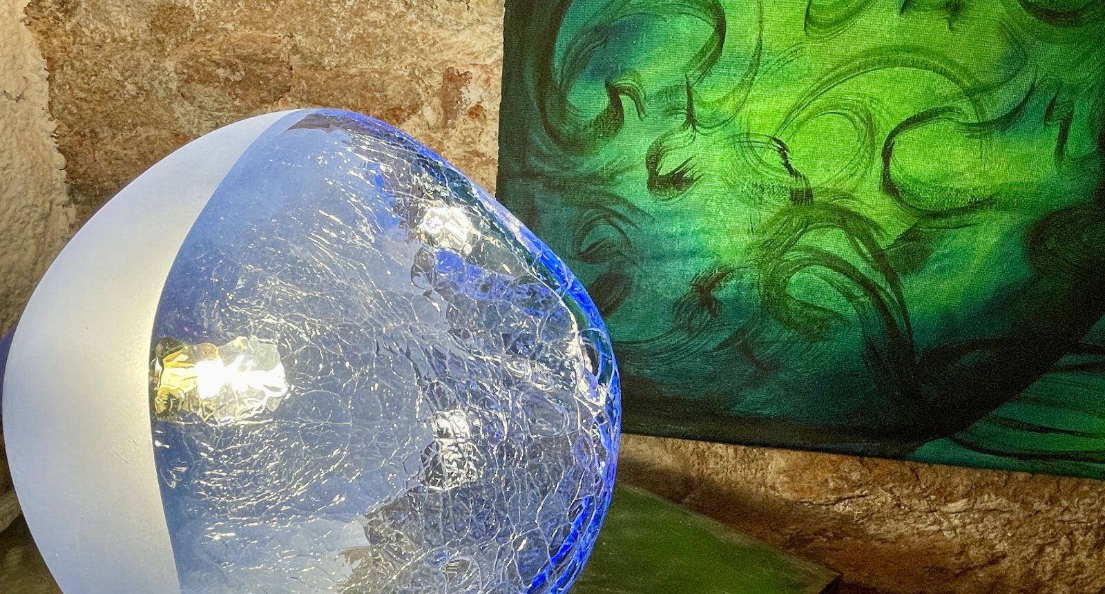 Lampe Bulle Froisse bleu lumire