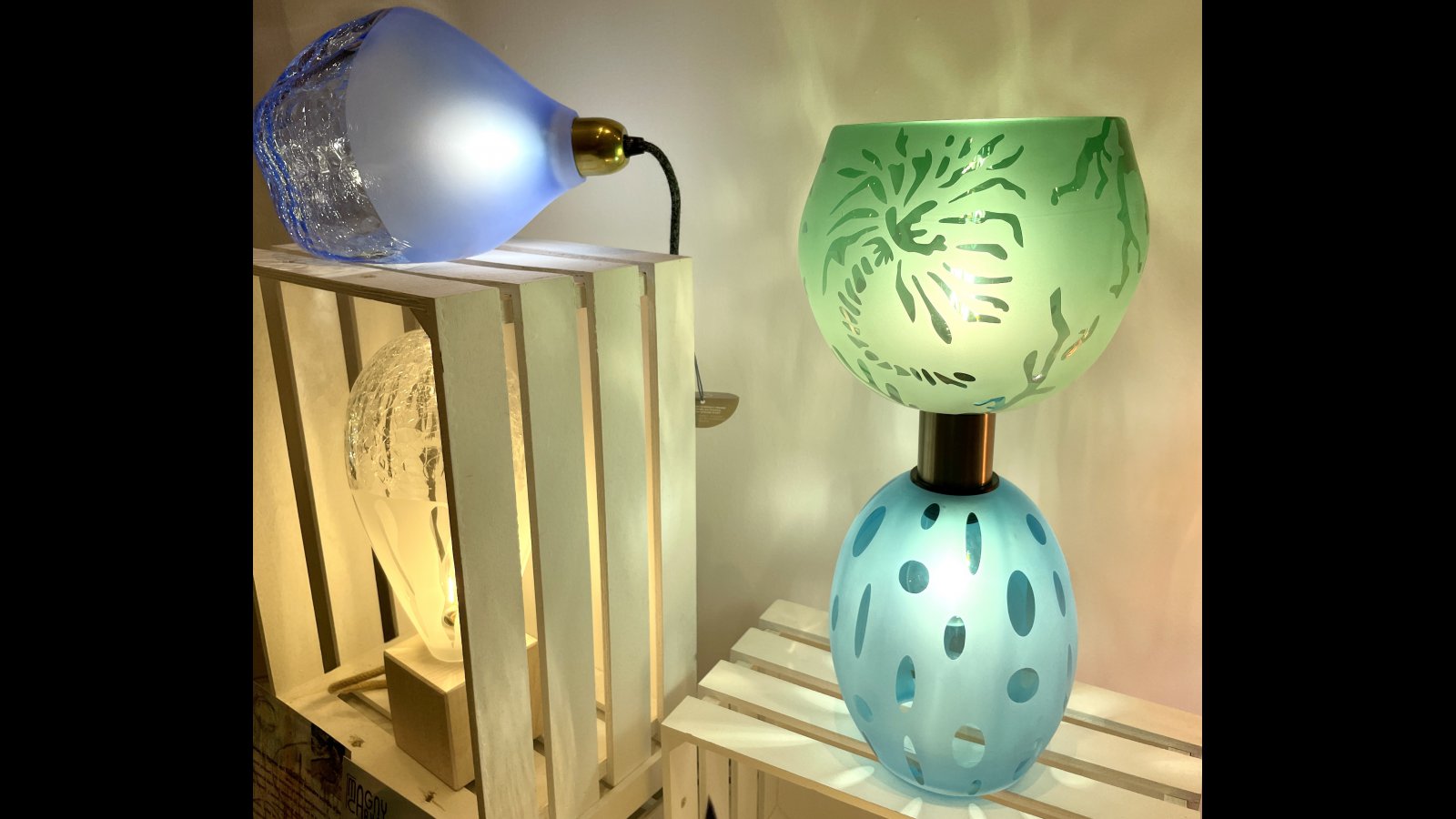 Lampe Bilboquet Emeraude & Turquoise > Lampes  Poser > Bilboquet et Diabolo