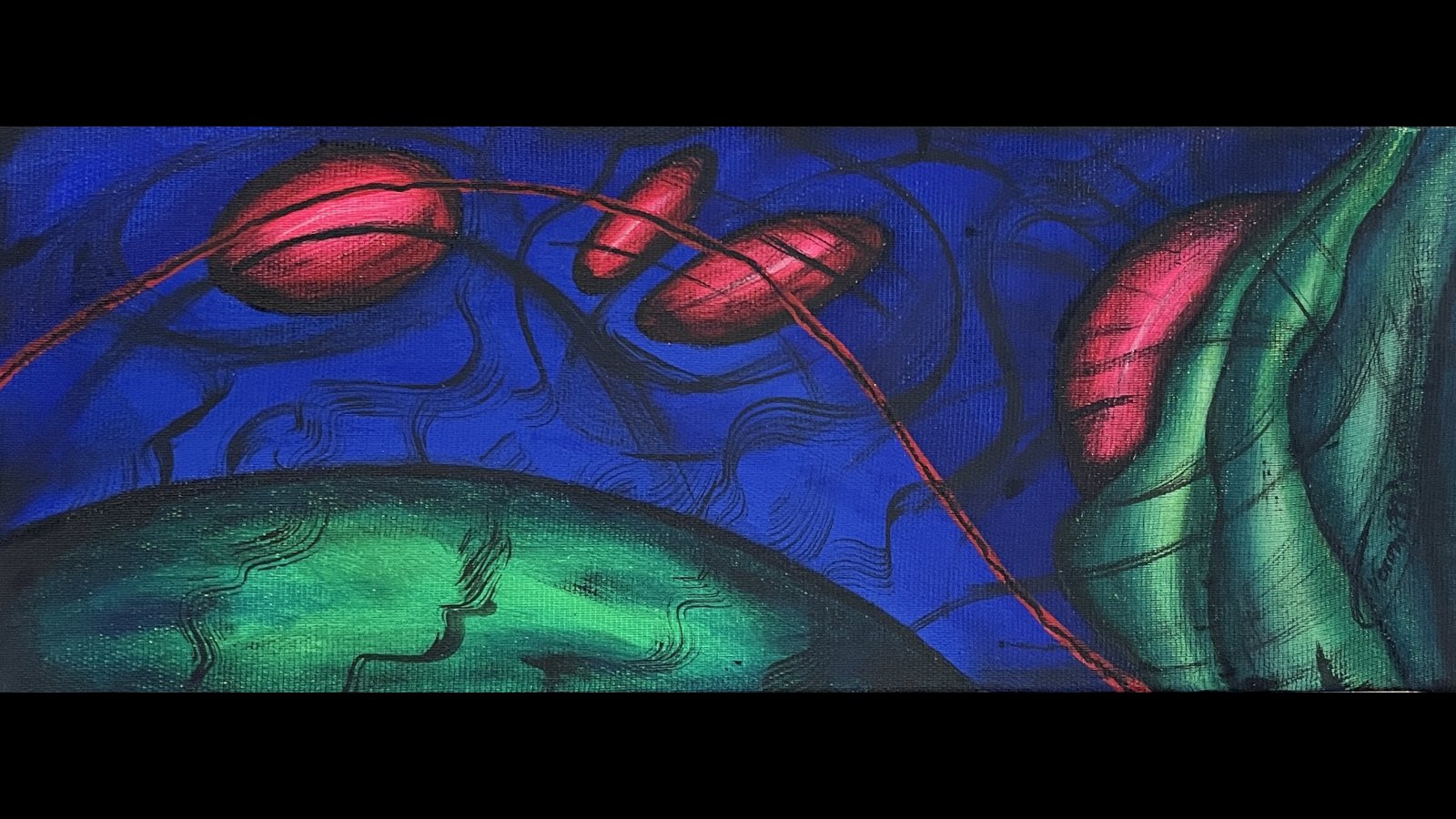 Red Link - triptyque > Peintures Tentures VeronilO > Peinture sur Chssis de VeronilO