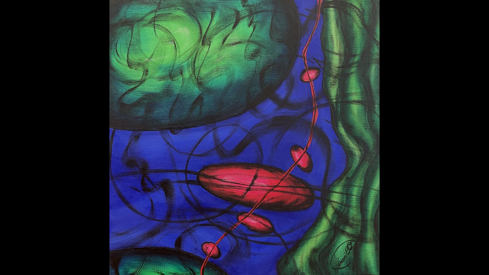 Red Link - triptyque > Peintures Tentures VeronilO > Peinture sur Chssis de VeronilO