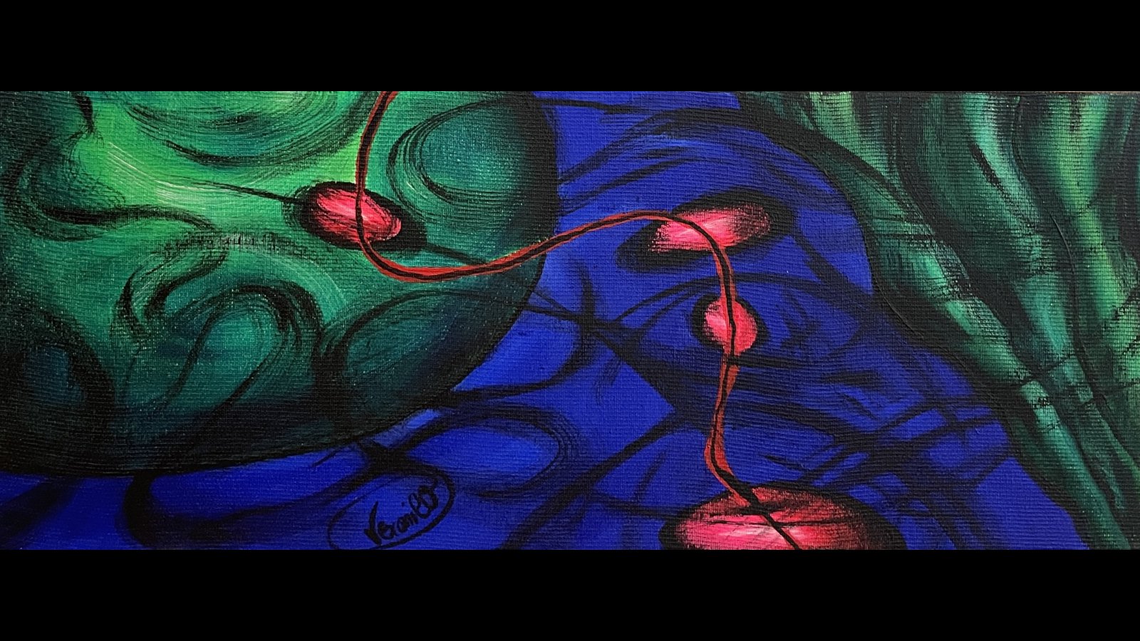 Red Link - triptyque > Peintures Tentures VeronilO > Peinture sur Chssis de VeronilO